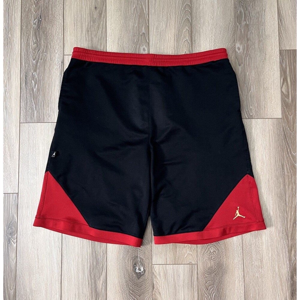 Air Jordan Black/Red Vintage Retro Basketball Shorts Men's Size XL Pockets
